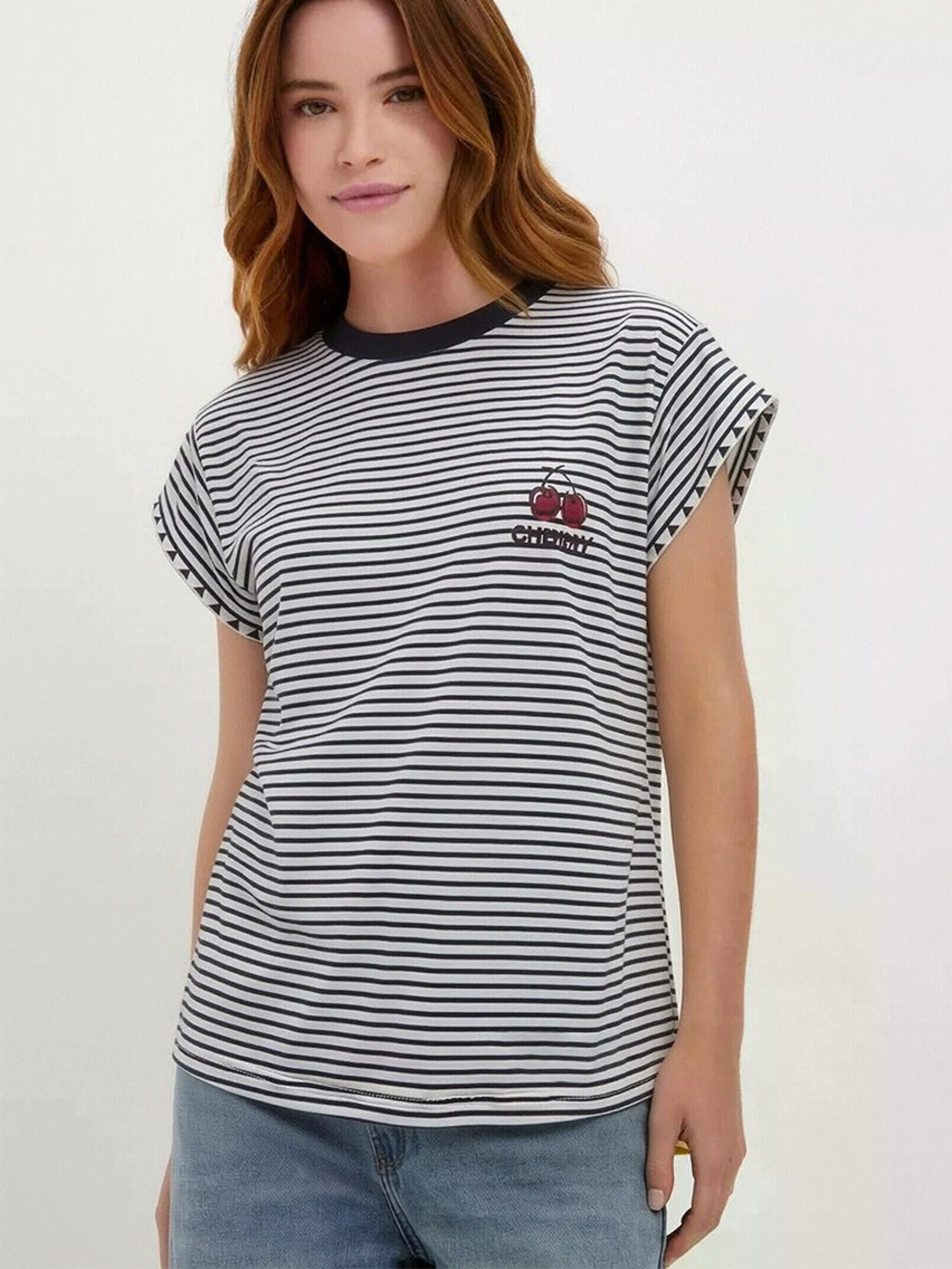 ZARA Women's Summer Striped Three Quarter Sleeve Top